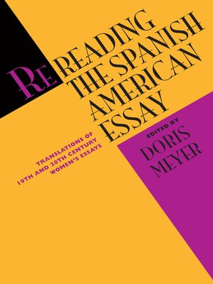 cover image of Rereading the Spanish American Essay
